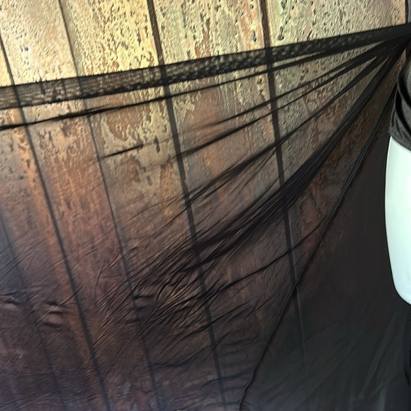 Weissman Black Velvet Leotard Dance Halloween Costume Attached Panel Skirt Large - Picture 8 of 15